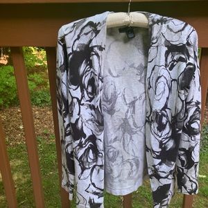 Willi Smith grey and black open cardigan sweater